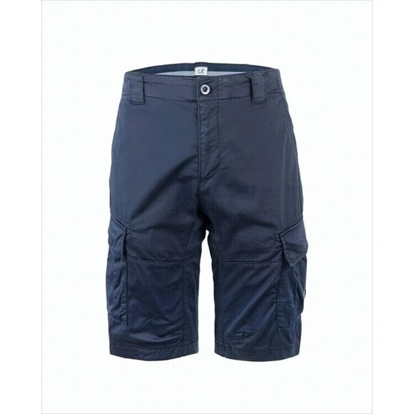 C.P. Company Tailored Blue Shorts With Cargo Pockets And Logo Detail - NWT